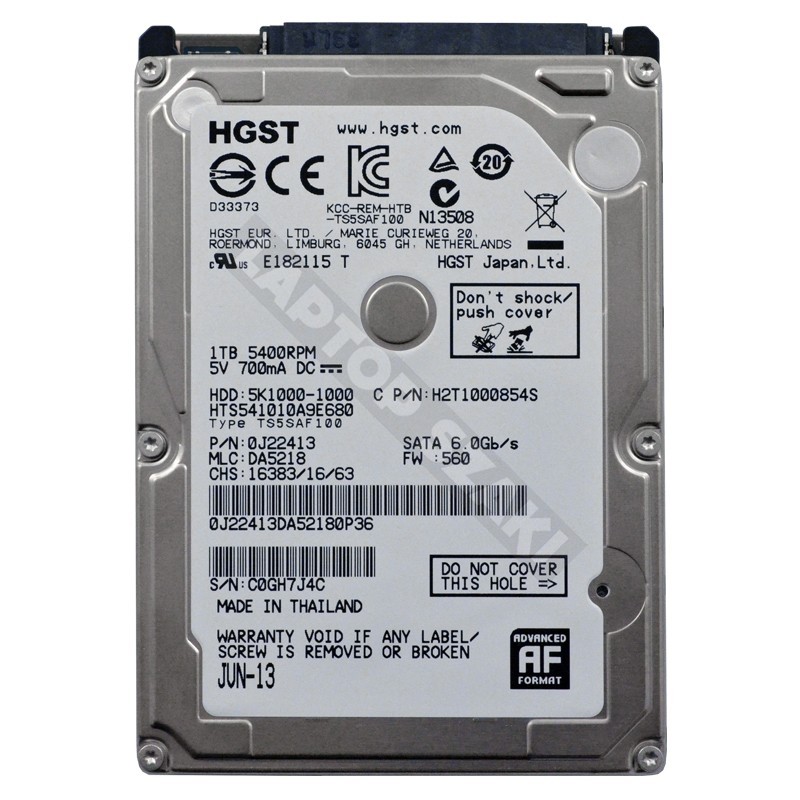 HGST 5K1000 1000 1000GB SATA 2 5 használt laptop winchester